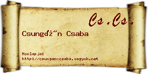 Csungán Csaba névjegykártya