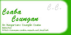 csaba csungan business card